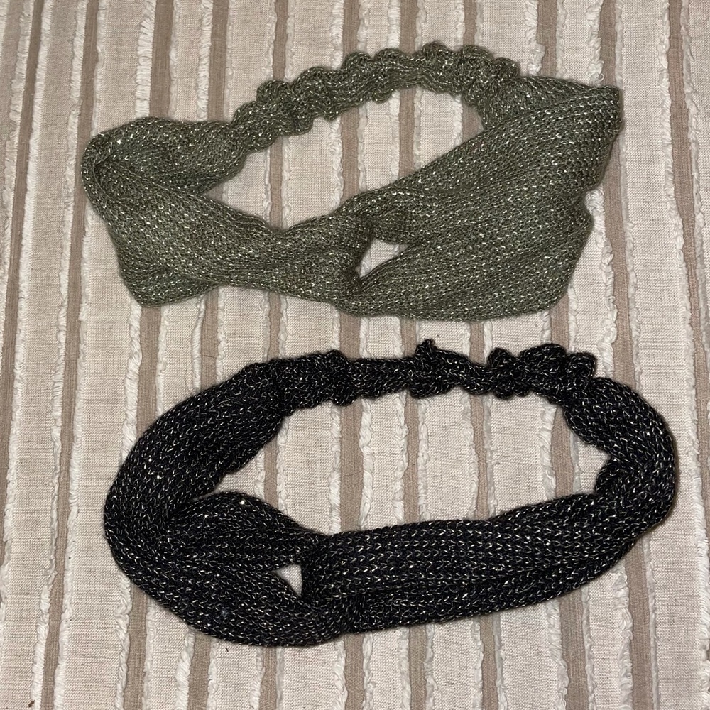 Two glitter stretch headbands